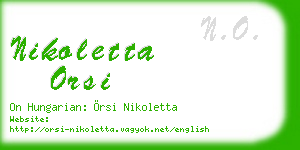 nikoletta orsi business card
