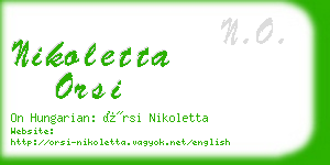 nikoletta orsi business card